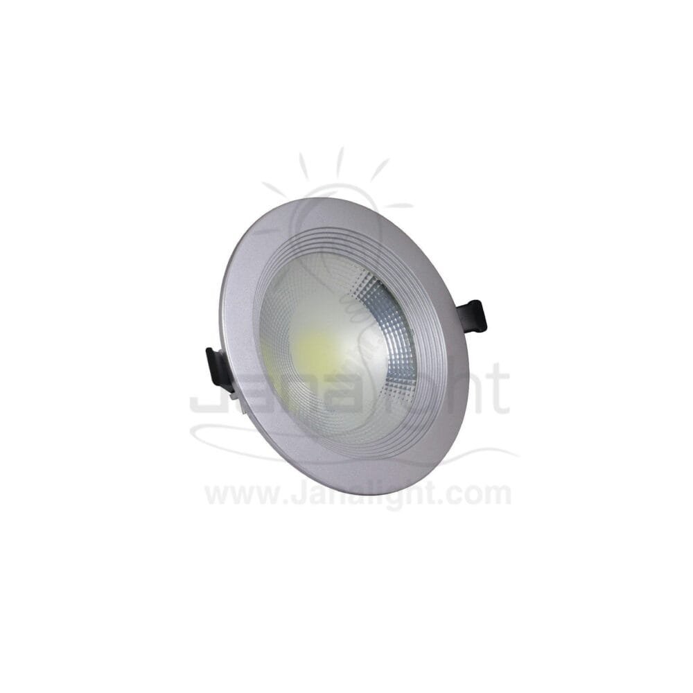 كشاف 15 وات كومبكت ابيض حلق فضي جنى لايت plastic white compact 15 watt downlight